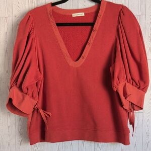 Ulla Johnson Rust Coral Textured Top